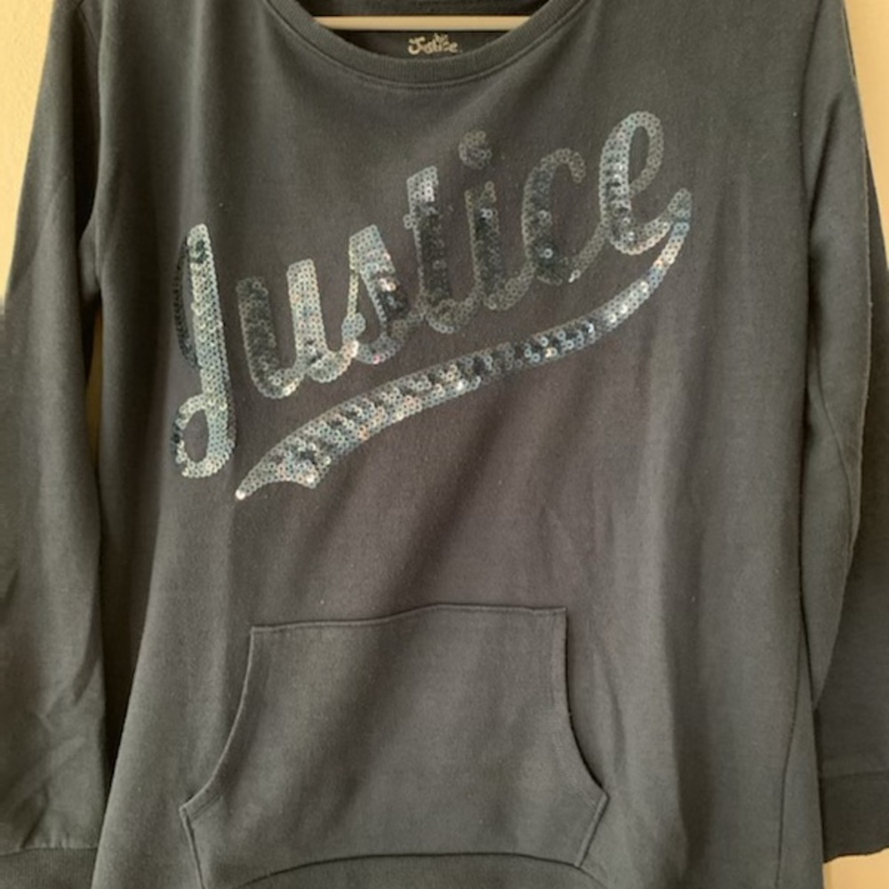 Gray Justice Crewneck Sweater
